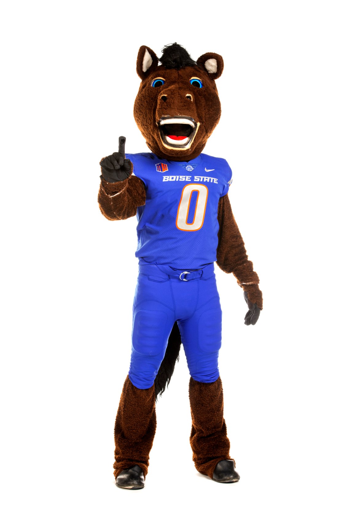 Buster the Bronco holding up number one